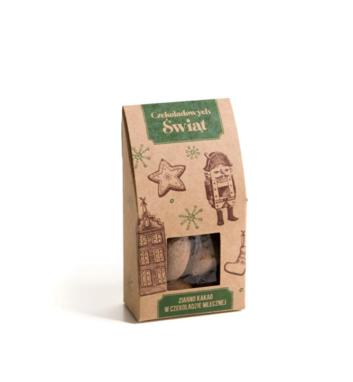 Ziarno kakao w mlecznej czekoladzie Chocolate Story "Czekoladowych Świąt", 40g