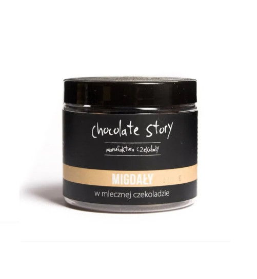 Migdały Chocolate Story w mlecznej czekoladzie 44%, słoik 120g