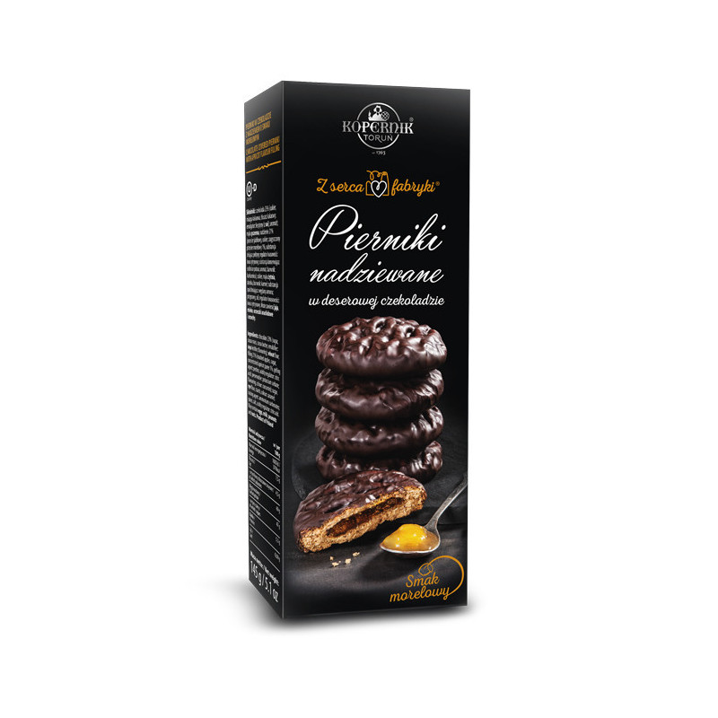 Pierniki Kopernik nadziewane morelą w deserowej czekoladzie, 145g