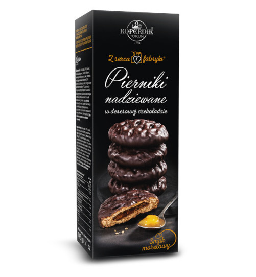 Pierniki Kopernik nadziewane morelą w deserowej czekoladzie, 145g