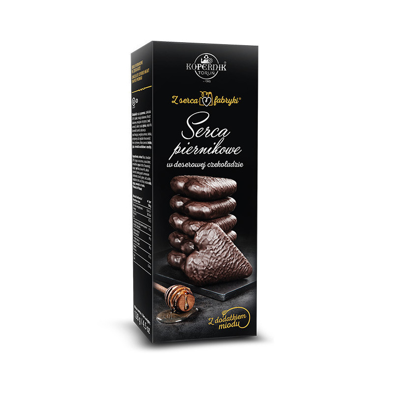 Serca piernikowe Kopernik w deserowej czekoladzie, 128g
