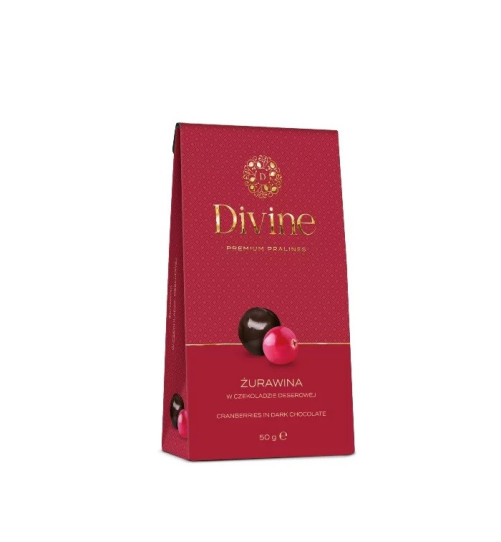 Żurawina w czekoladzie Divine Premium pralines, 50g