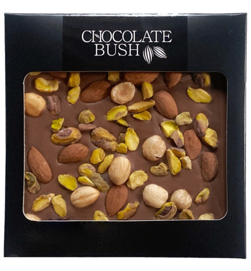 Czekolada Chocolate Bush - mleczna z migdałami, orzechami i pistacjami 100g