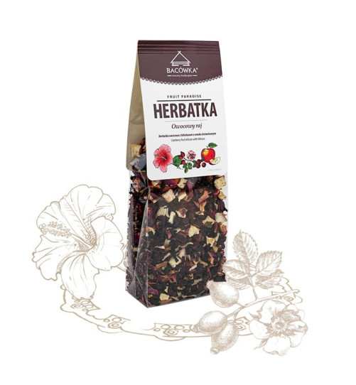 Herbatka owocowa Bacówka - Owocowy Raj, z hibiskusem o smaku żurawinowym, 75g