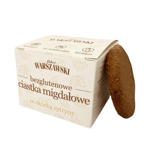 Ciastka bezglutenowe Łakoć Warszawski - migdałowe ze skórką cytryny, 150g