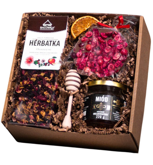 Box prezentowy, tani upominek świąteczny - "Herbaciany"