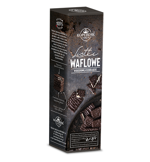 Listki waflowe Kopernik w deserowej czekoladzie, 96g