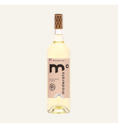 Wino bezalkoholowe Moderato Original Blanc Sauvignon blanc Colombard, 250ml