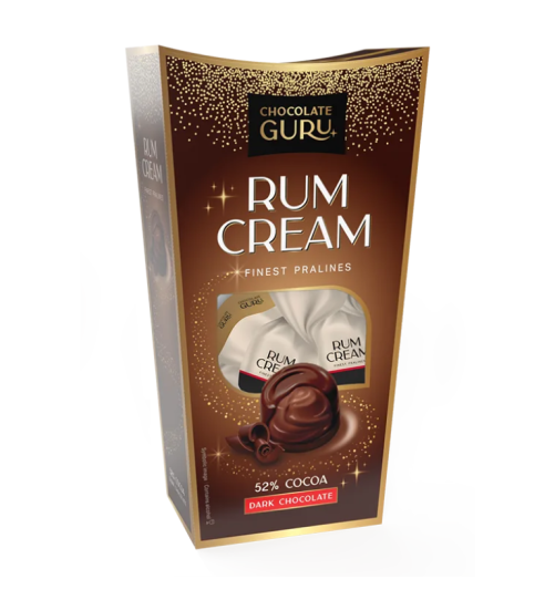 Praliny z czekolady deserowej nadziewane kremem rumowym, 120g