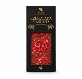 Czekolada mleczna Nevia z dodatkami 85g - Truskawka