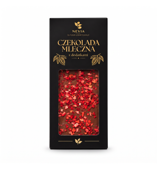 Czekolada mleczna Nevia z dodatkami 85g - Truskawka