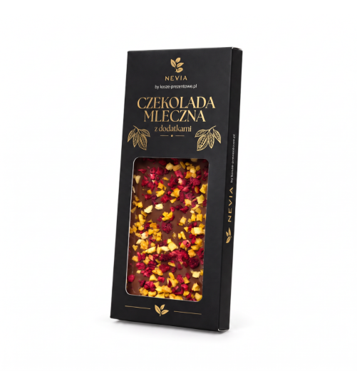 Czekolada mleczna Nevia z dodatkami 85g - Malina & Marakuja