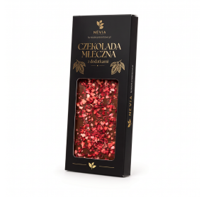 Czekolada mleczna Nevia z dodatkami 85g - Truskawka
