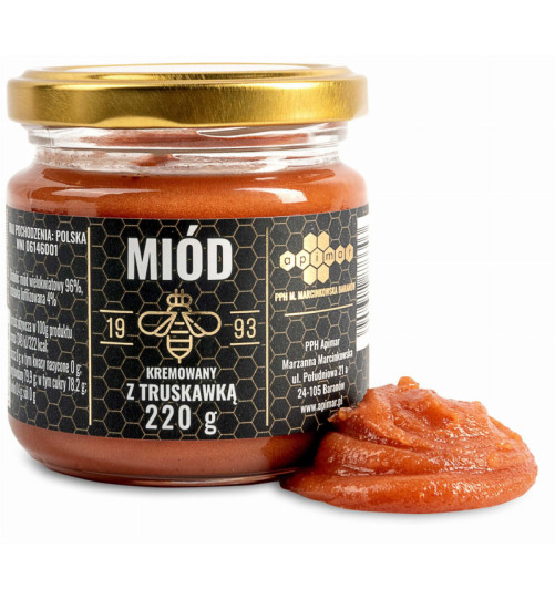 Miód kremowany Apimar - z truskawką ,220g