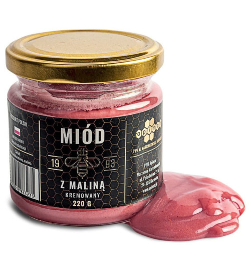 Miód kremowany Apimar - z maliną 220g