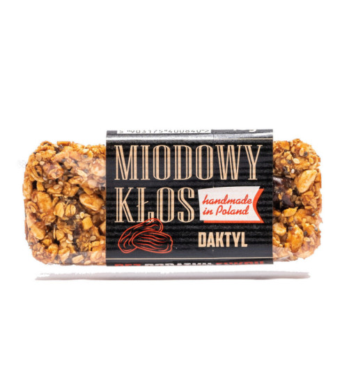 Baton Łysoń Miodowy kłos bez cukru - z daktylem, 45g