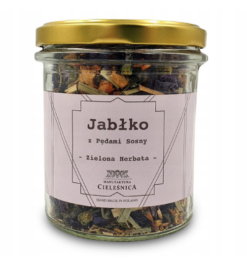 Herbata zielona Manufaktura Cieleśnica - z jabłkiem i pąkami sosny 60g